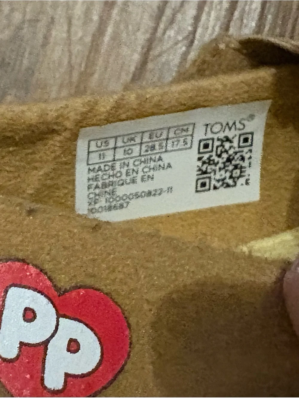 TOMS x Pound Puppies Toddler Alpargata Twin Gore Slip-On Shoes Tan Brown